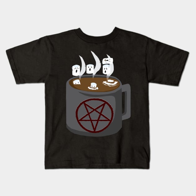 Hot Cocoa Sacrifice Kids T-Shirt by tyleraldridgedesign